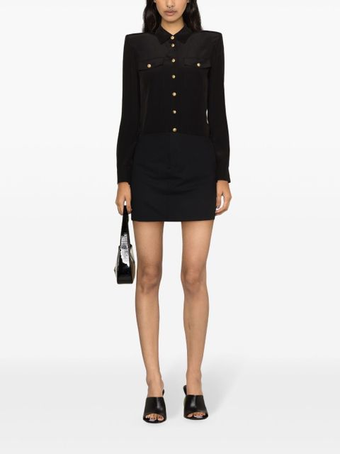 Balmain long-sleeve silk shirt - Black - zdjęcie produktu nr 2