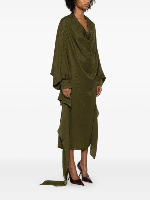 Ferragamo monogram silk dress - Green