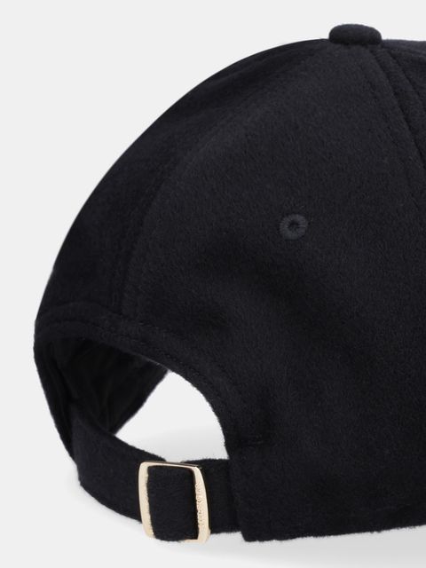 Tommy Hilfiger czapka z daszkiem wełniana kolor czarny AW0AW17773