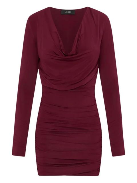 AMIRI cowl-neck draped mini cocktail dress - Red - zdjęcie produktu nr 1