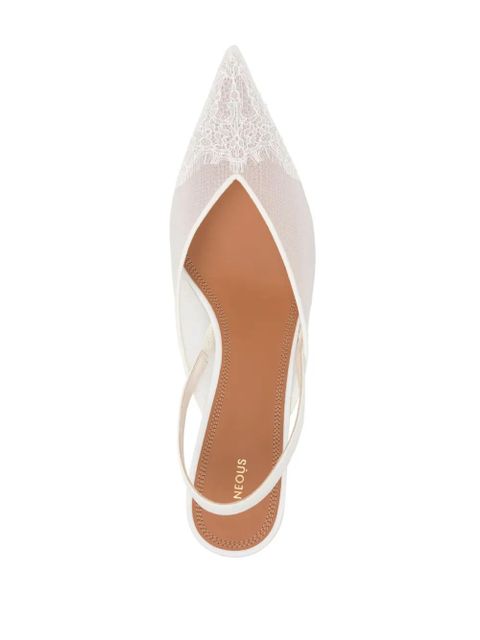 NEOUS 45mm lace-detailing slingback pumps - White