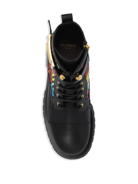 Balmain Charlie leather Combat boots - Black