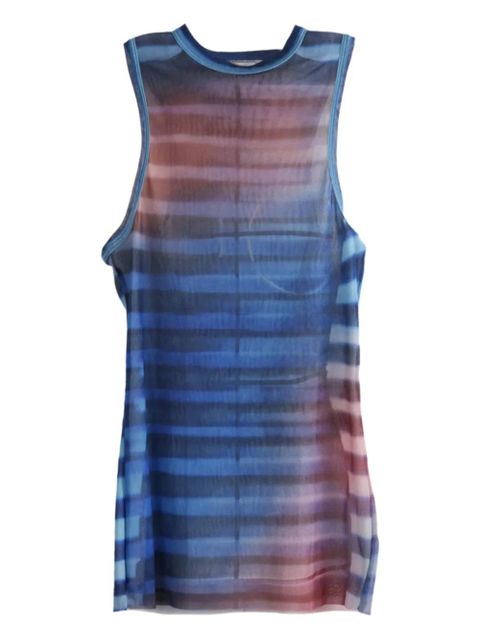 Jean Paul Gaultier striped-pattern mesh top - 565034 LIGHTBLUE/BLUE/PEACH - zdjęcie produktu nr 1