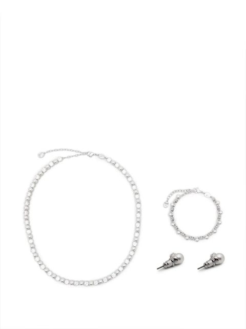 Swarovski Matrix crystal-pearl necklace (set of three) - Silver - zdjęcie produktu nr 1