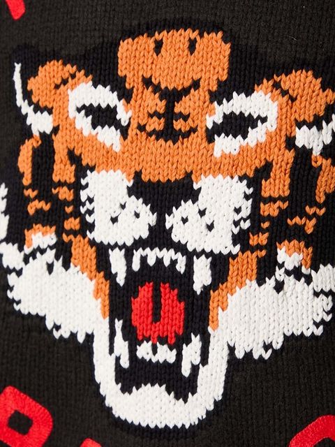 Kenzo sweter wełniany Rws Lucky Tiger Jumper kolor czarny ciepły FE68PU4773LH.99J