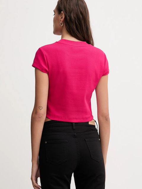 Calvin Klein Jeans t-shirt damski kolor różowy LV047AB802