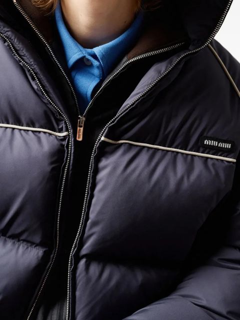 Miu Miu padded piped-trim jacket - Blue