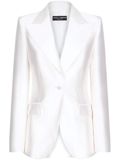 Dolce & Gabbana Turlington single-breasted silk blazer - White - zdjęcie produktu nr 1