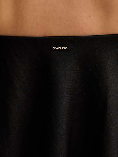 Twinset sukienka z dodatkiem lnu