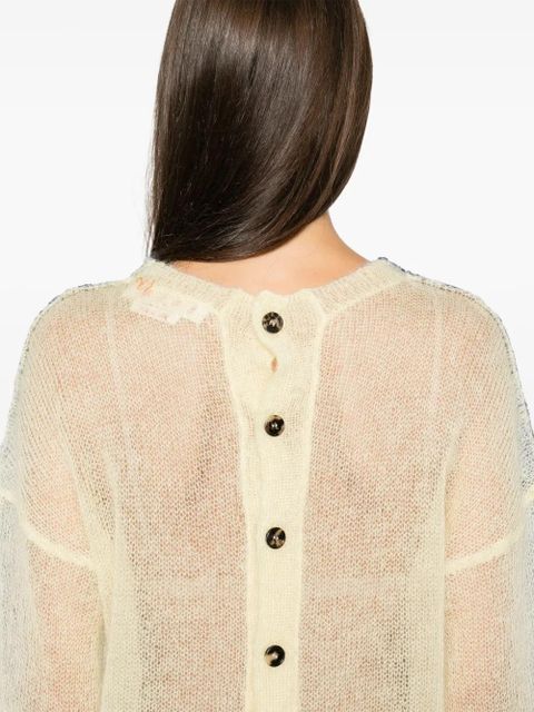 Marni logo-embroidered cardigan - Blue