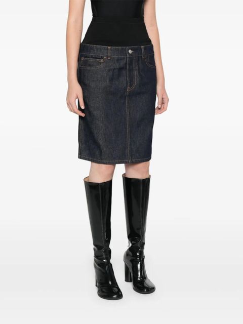 Coperni hybrid denim midi skirt - Blue