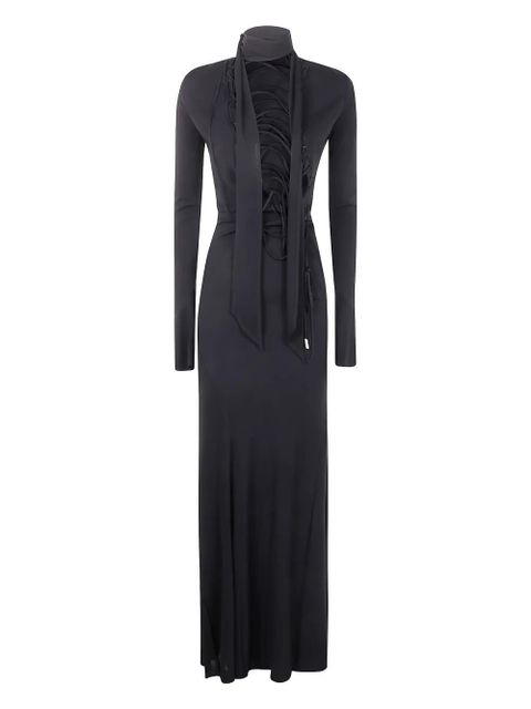 The Attico lace-up long-sleeves maxi dress - Black - zdjęcie produktu nr 1