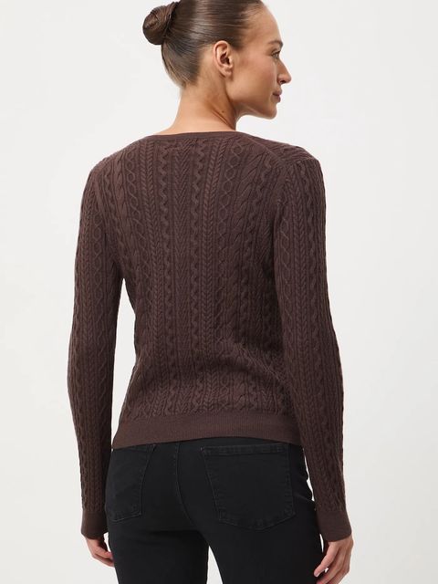 Medicine sweter z wełny merino kolor brązowy