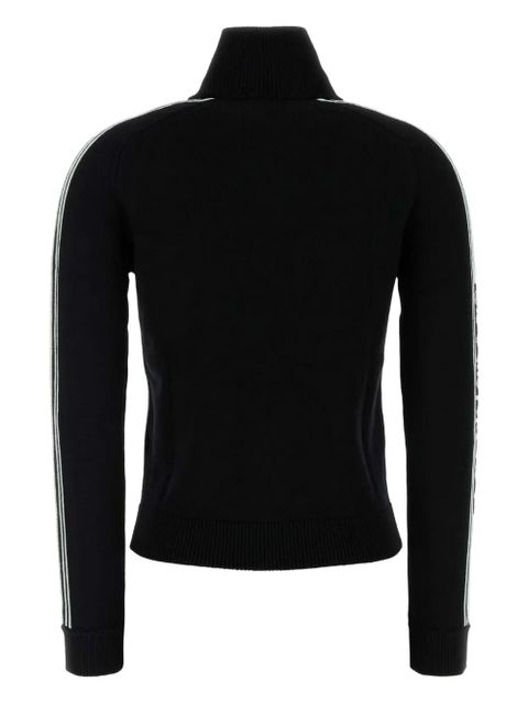 Casablanca stripe-detail zip-up cardigan - Black - zdjęcie produktu nr 2