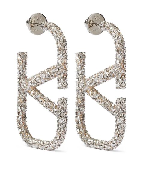 Valentino Garavani VLogo Signature crystal earrings - Silver - zdjęcie produktu nr 1