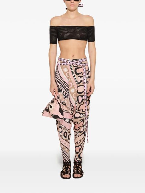 PUCCI flowing pants with printed belt - Pink - zdjęcie produktu nr 2