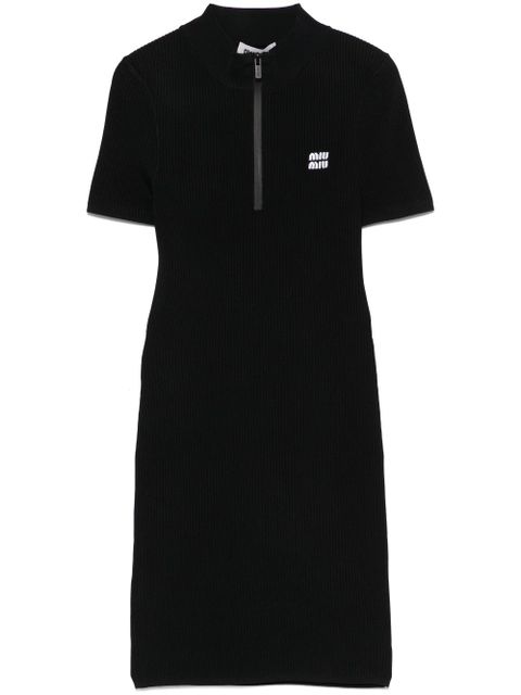 Miu Miu ribbed mini dress - Black - zdjęcie produktu nr 1