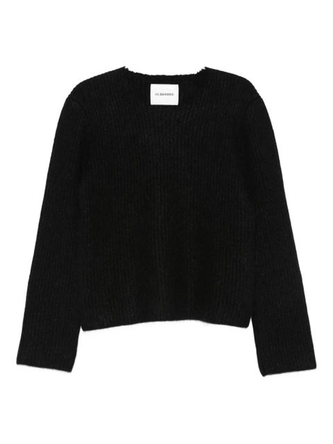 Jil Sander ribbed wool-mohair blend sweater - Black