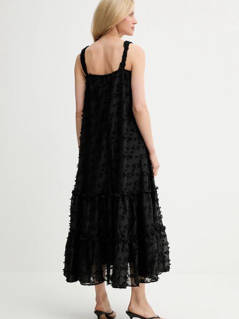 Answear.LAB sukienka kolor czarny maxi oversize