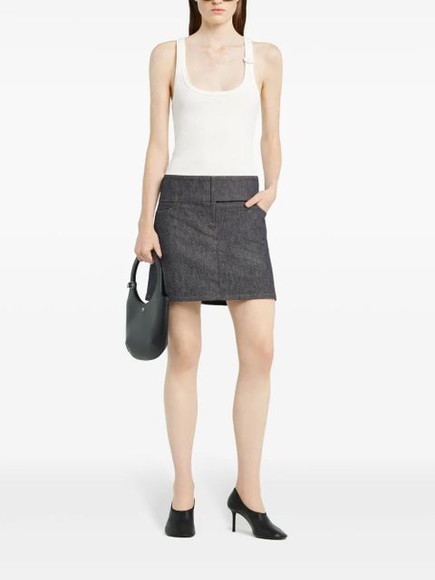 Courrèges belted denim mini skirt - Grey - zdjęcie produktu nr 2