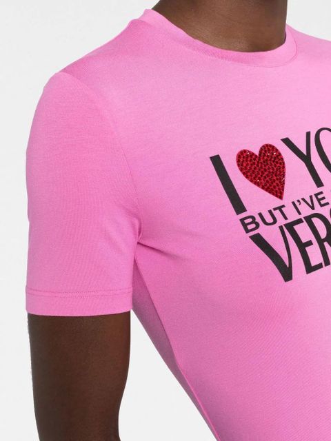 Versace slogan-print T-shirt - Pink
