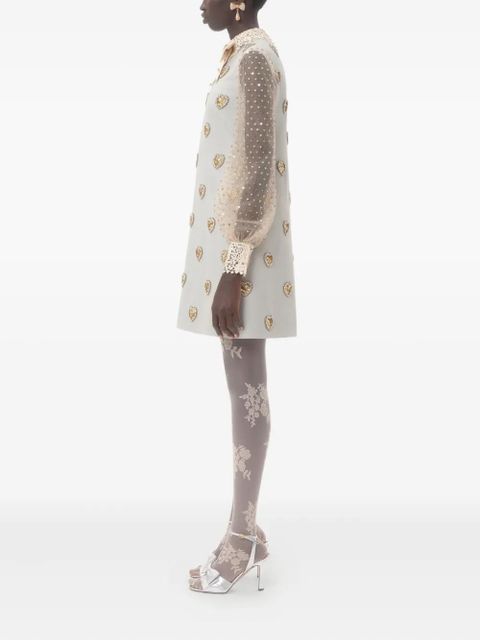 Valentino Garavani mini Crepe Couture embroidered dress - Blue