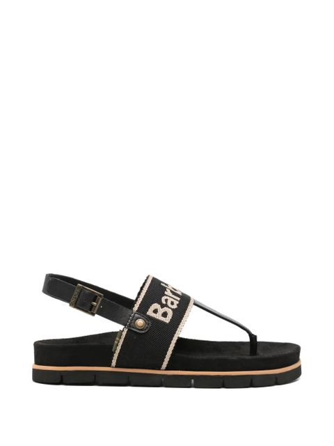 Barbour Lumley logo-embroidered slingback sandals - Black - zdjęcie produktu nr 1