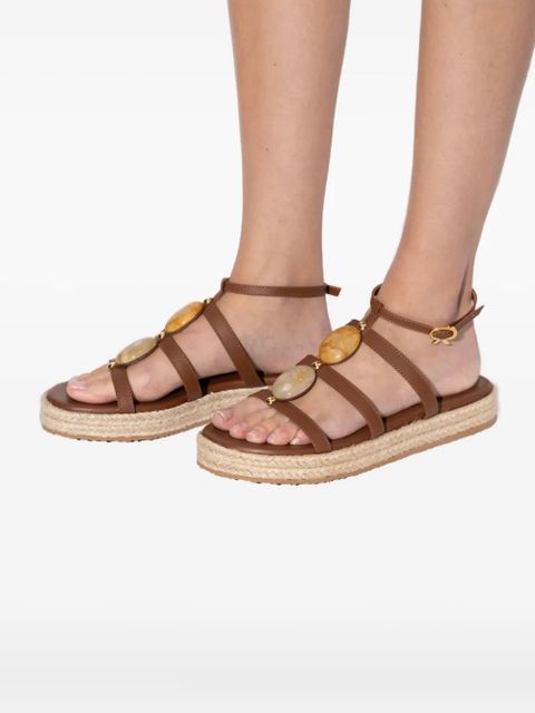 Gianvito Rossi 35mm stone-embellished espadrilles - Brown