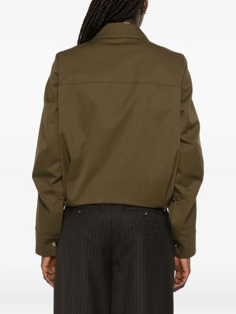 LOEWE Anagram-embroidered cropped jacket - Brown
