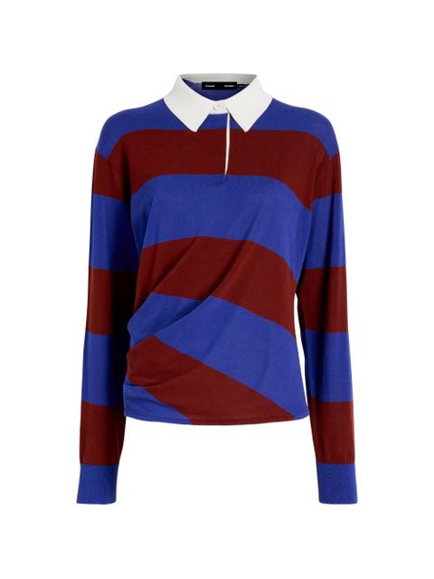 Proenza Schouler Corinna striped draped polo top - Blue - zdjęcie produktu nr 1