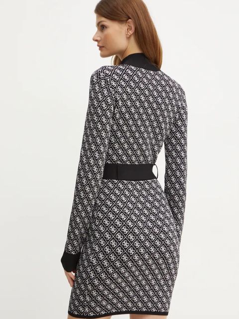 Guess sukienka LISE kolor czarny mini rozkloszowana W4BK43 Z37K0