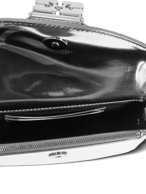 GANNI metallic-effect clasp chain mini bag - Grey