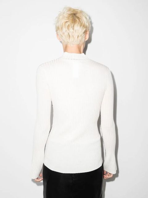 Chloé crochet-trim jumper - White