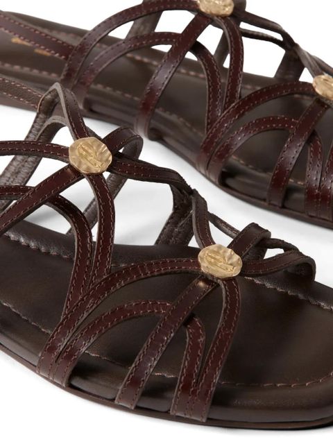 Claudie Pierlot strappy medallion-detail sandals - Brown