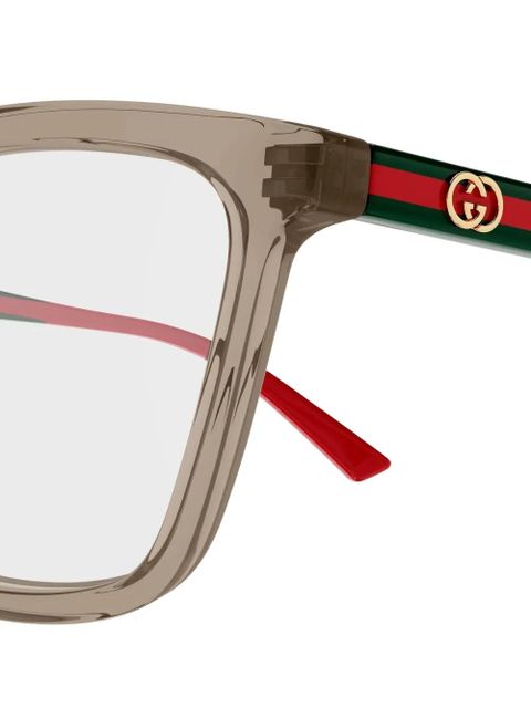 Gucci Eyewear stripe cat-eye glasses - Neutrals