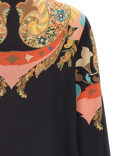ETRO flared-sleeve paisley blouse - Black