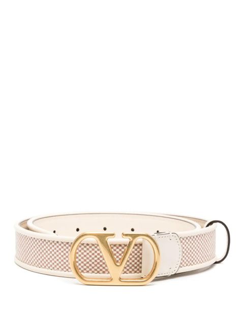 Valentino Garavani Vlogo leather belt - Neutrals