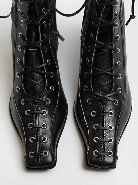 Miista botki skórzane Emile damskie kolor czarny na słupku MI_5545