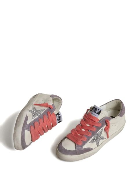 Golden Goose Super Star glitter-star leather sneakers - White