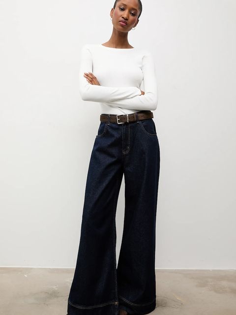 Answear.LAB jeansy damskie kolor granatowy