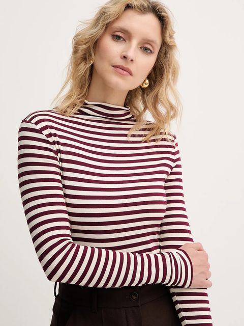 Marella longsleeve Emme by Marella kolor beżowy z golfem 2525946031200