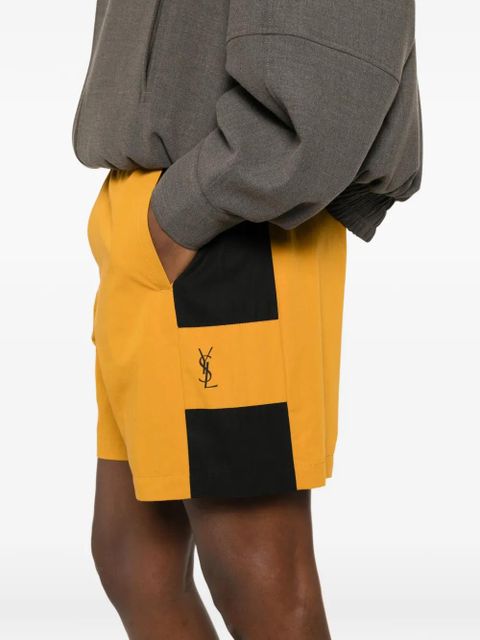 Saint Laurent Cassandre logo shorts - Yellow