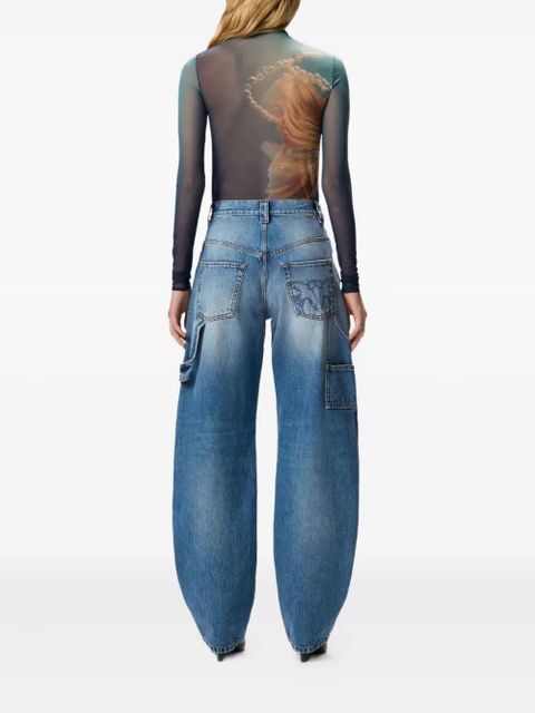 PINKO fish-print mesh top - Green