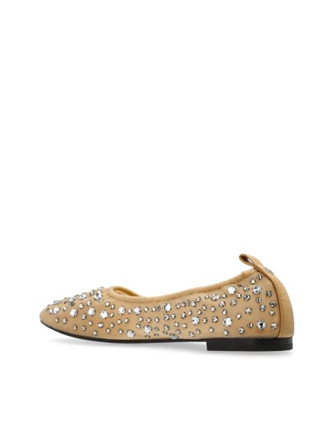 Tory Burch crystal embellished ballerina shoes - Neutrals