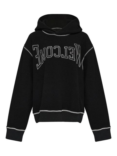 MM6 Maison Margiela logo-embroidered hoodie - Black - zdjęcie produktu nr 1