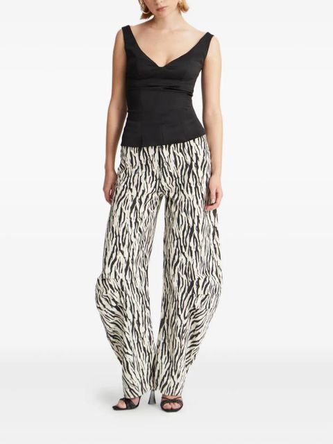 ROTATE BIRGER CHRISTENSEN zebra-print twill pants - White - zdjęcie produktu nr 2