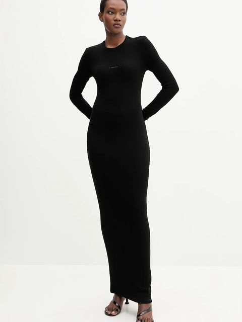 La Mania sukienka kolor czarny maxi dopasowana LEE