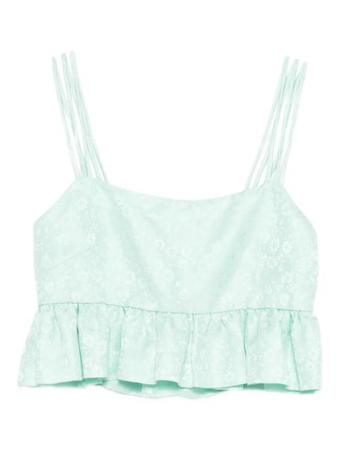 SANDRO floral-pattern ruffled top - Green - zdjęcie produktu nr 1