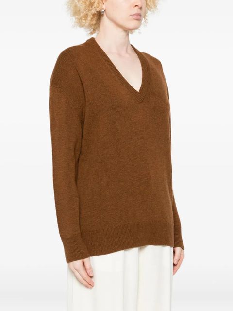 Jil Sander V-neck wool-blend sweater - Brown