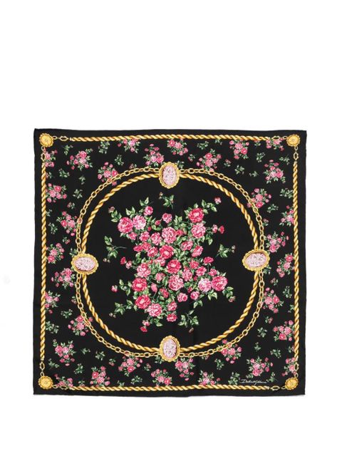 Dolce & Gabbana floral chain scarf - Black - zdjęcie produktu nr 1